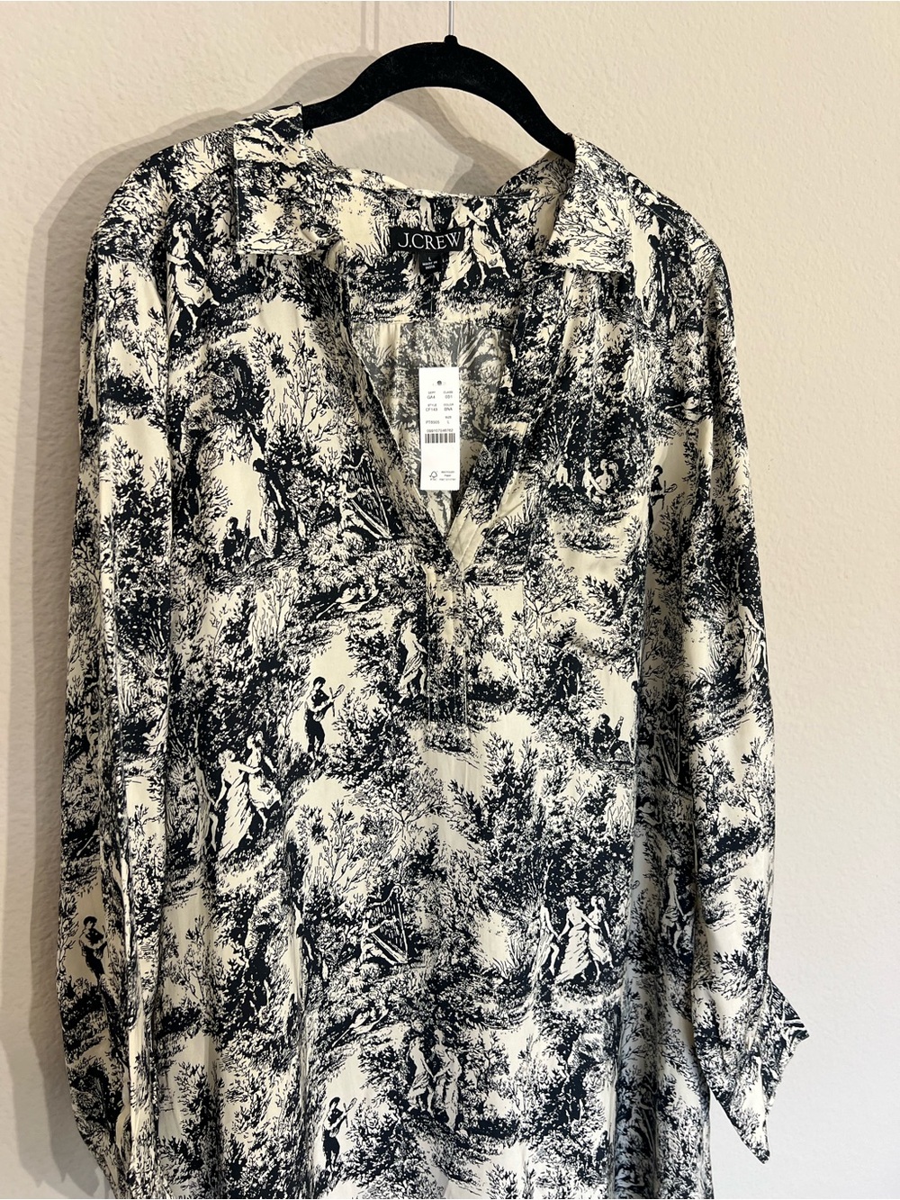 NWT J. Crew Bungalow long sleeve belted maxi dress toile drapey viscose twill L - Picture 7 of 15